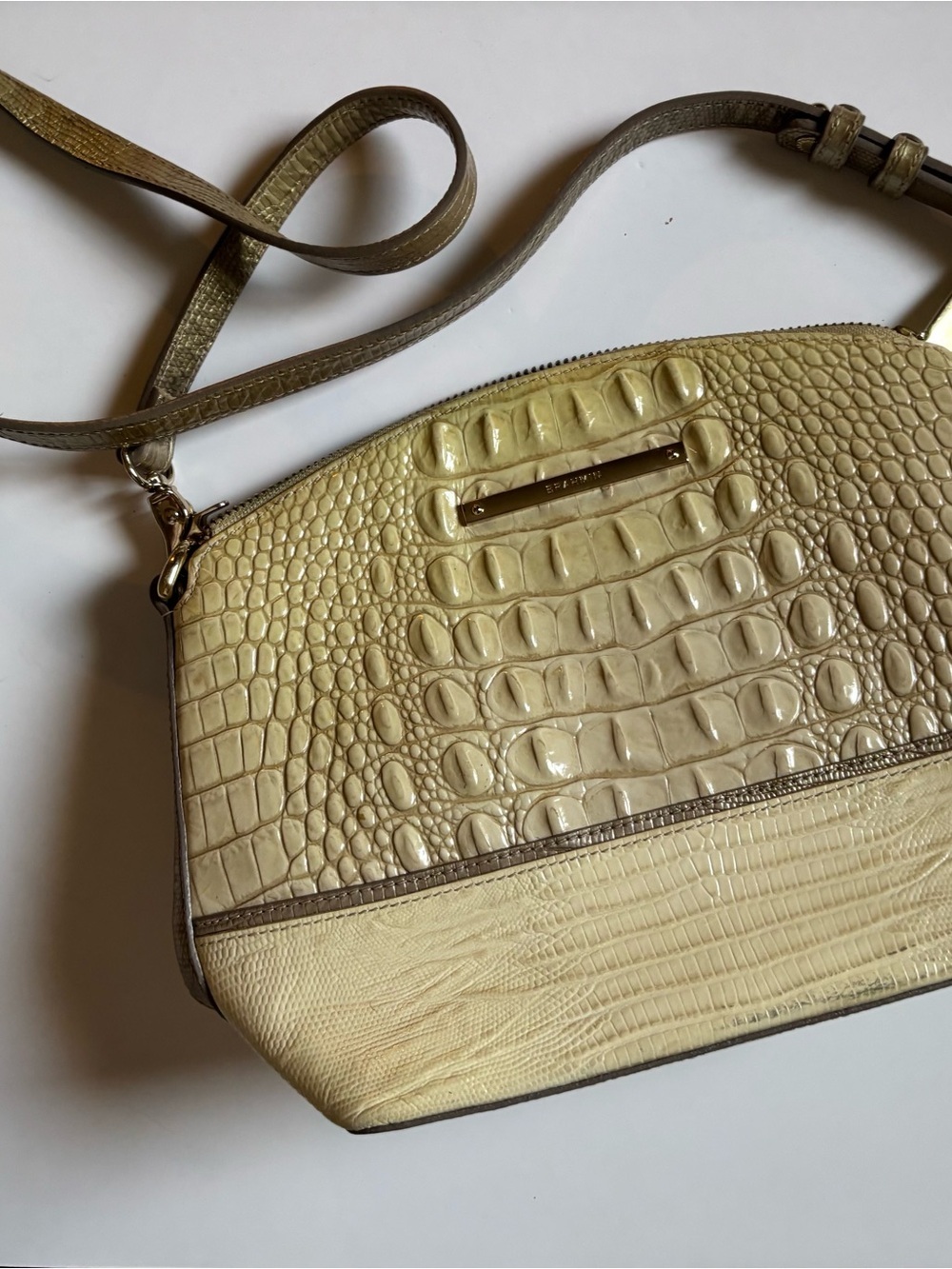 Brahmin Mini Duxbury crossbody bag Champagne Ivory